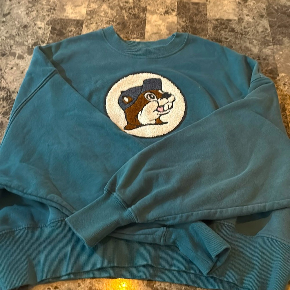 Bucees teal oversized sweater